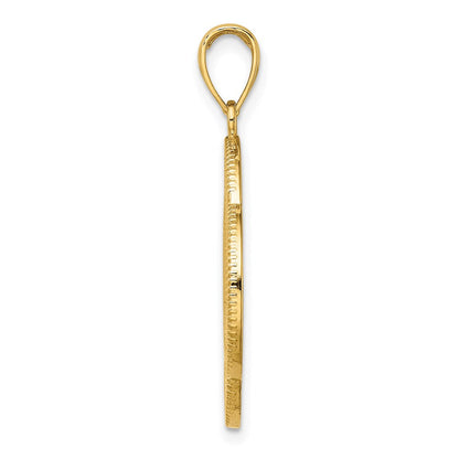 14K Gelbgold Großer Keltischer Ewigkeitsknoten-Kreis-Charm