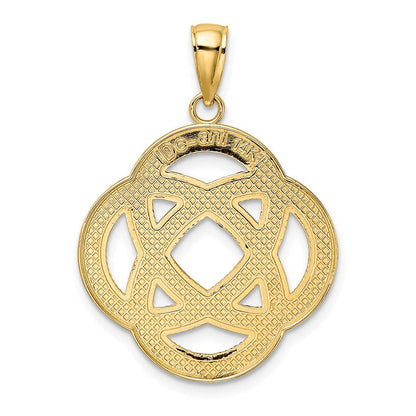 14K Gelbgold Großer Keltischer Ewigkeitsknoten-Kreis-Charm