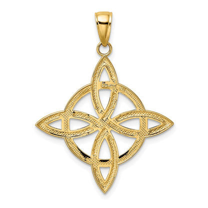 14K Gelbgold Großer Keltischer Ewigkeitsknoten-Charm