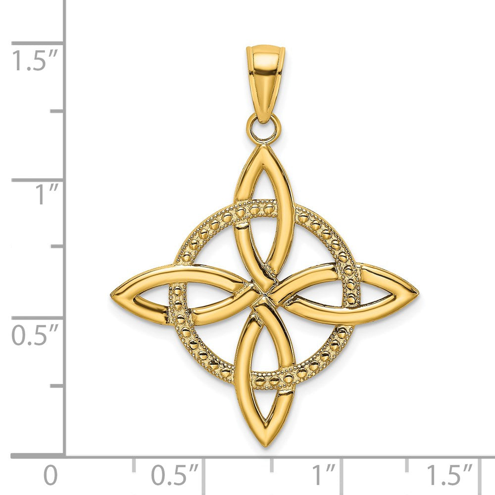14K Gelbgold Großer Keltischer Ewigkeitsknoten-Charm