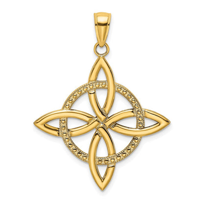 14K Gelbgold Großer Keltischer Ewigkeitsknoten-Charm