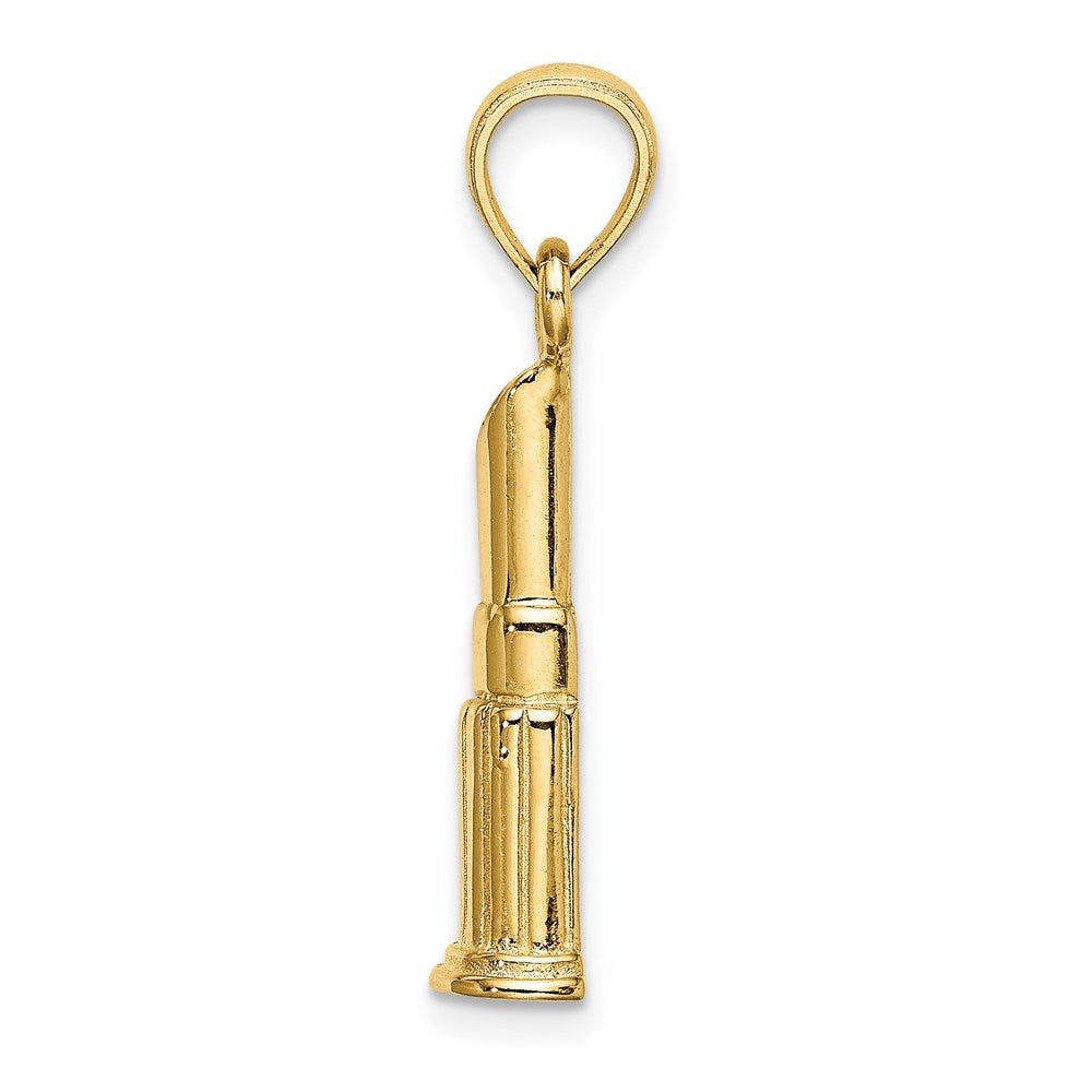 14K Gelbgold Lippenstift-Röhrchen-Charm, 2D, poliert