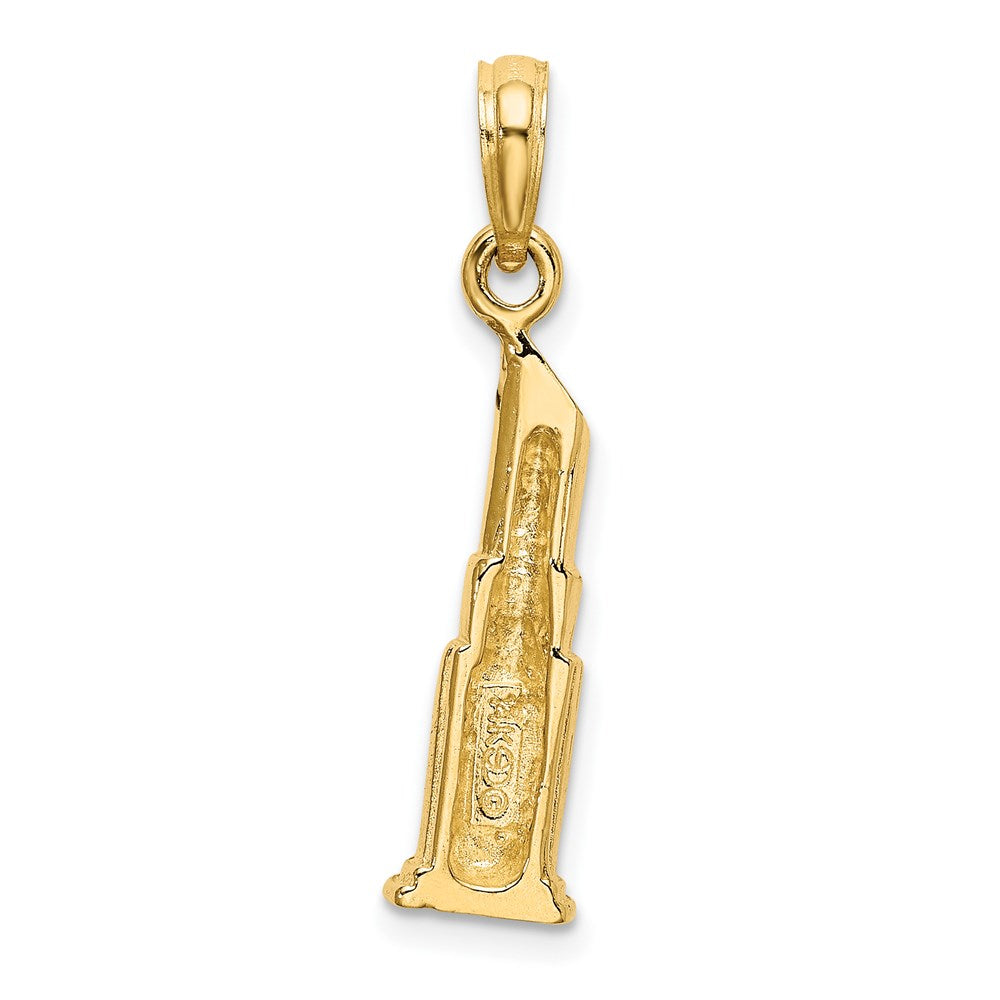 14K Gelbgold Lippenstift-Röhrchen-Charm, 2D, poliert