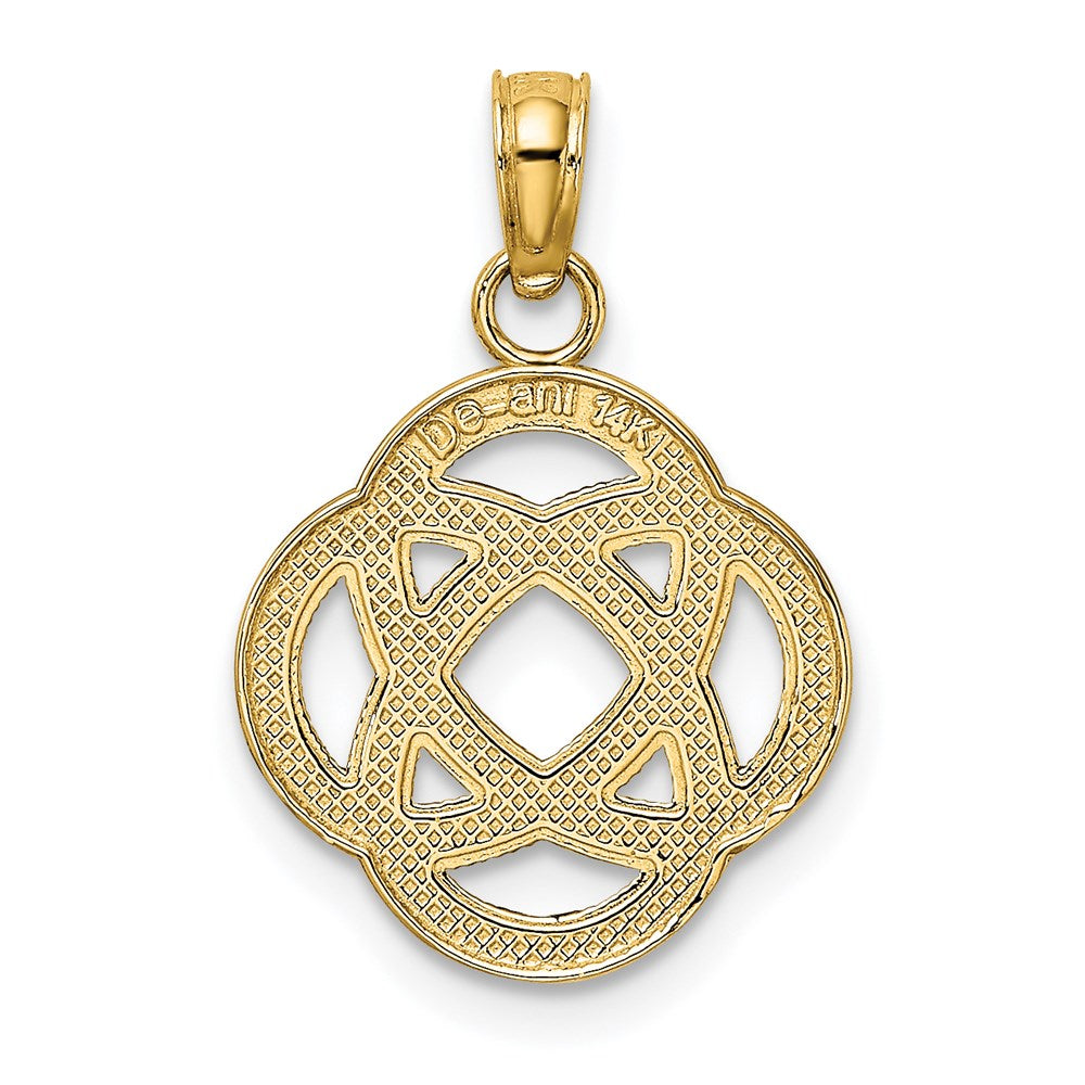14K Gelbgold Klein Keltisch Memoire Knoten Kreis Charm