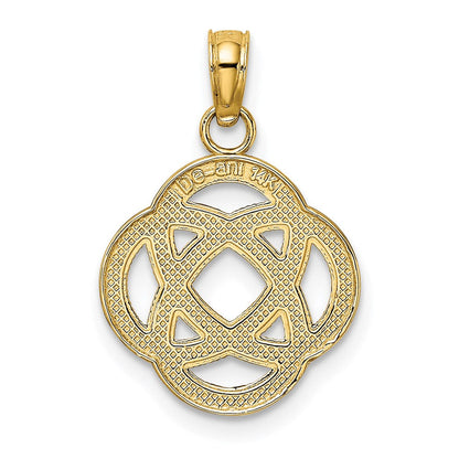 14K Gelbgold Klein Keltisch Memoire Knoten Kreis Charm