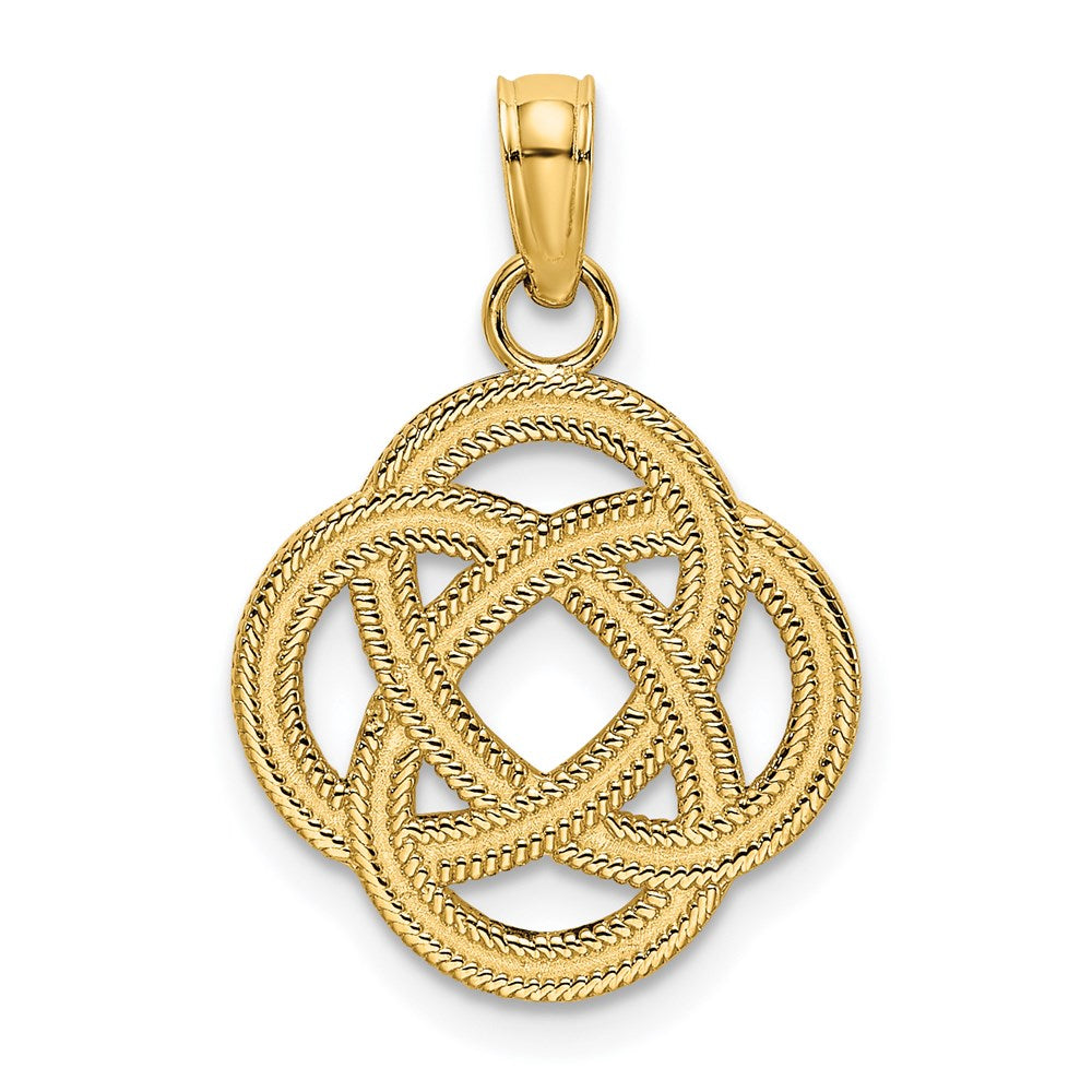 14K Gelbgold Klein Keltisch Memoire Knoten Kreis Charm