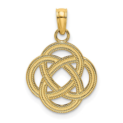14K Gelbgold Klein Keltisch Memoire Knoten Kreis Charm