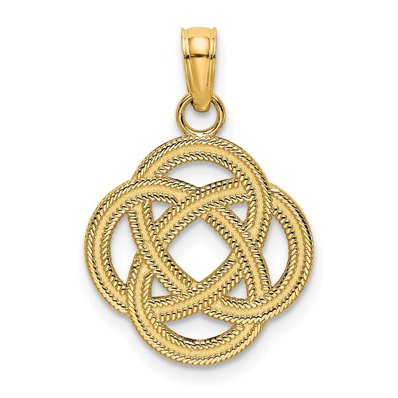 14K Gelbgold Klein Keltisch Memoire Knoten Kreis Charm