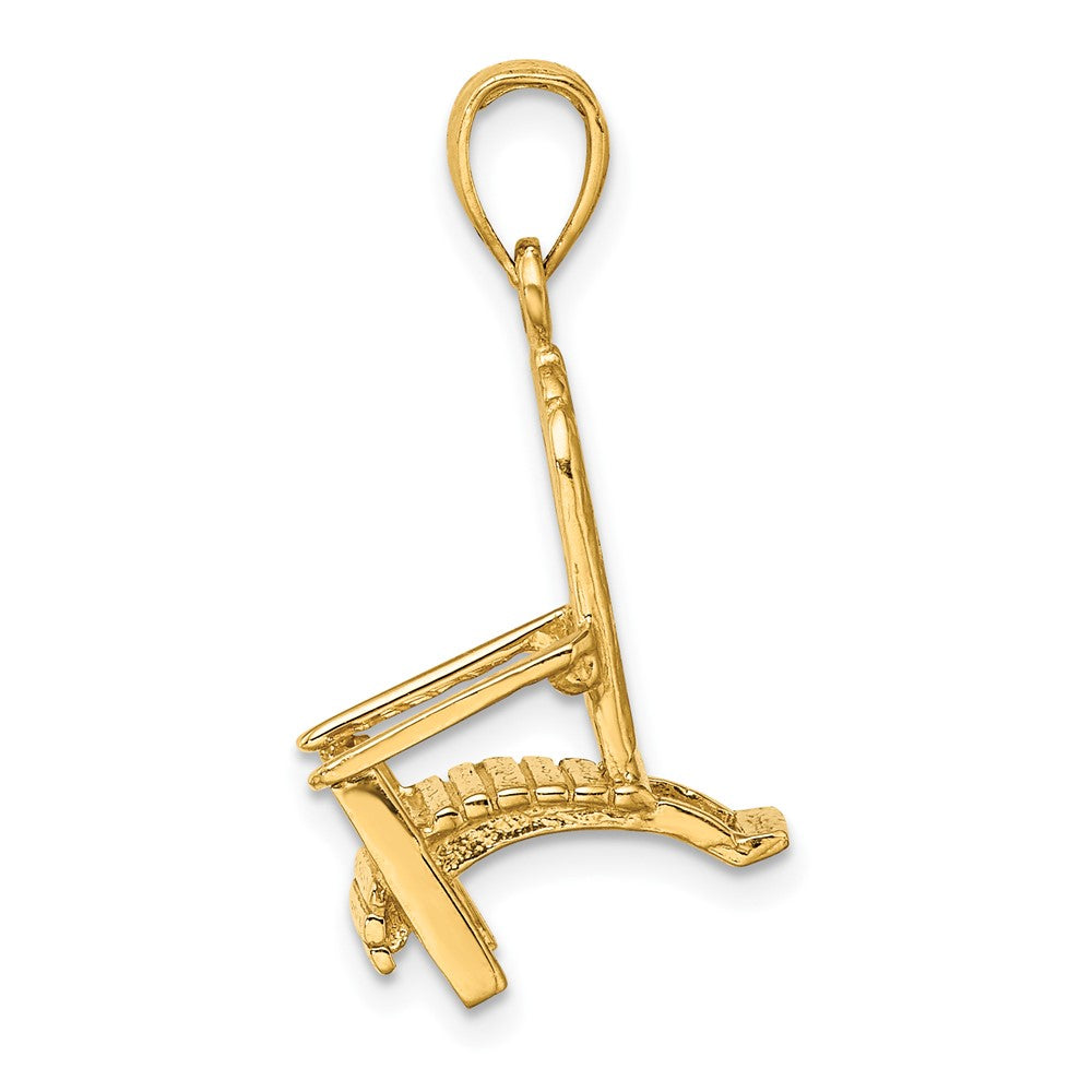 14K Gelbgold 3-D-Strandstuhl-Charm