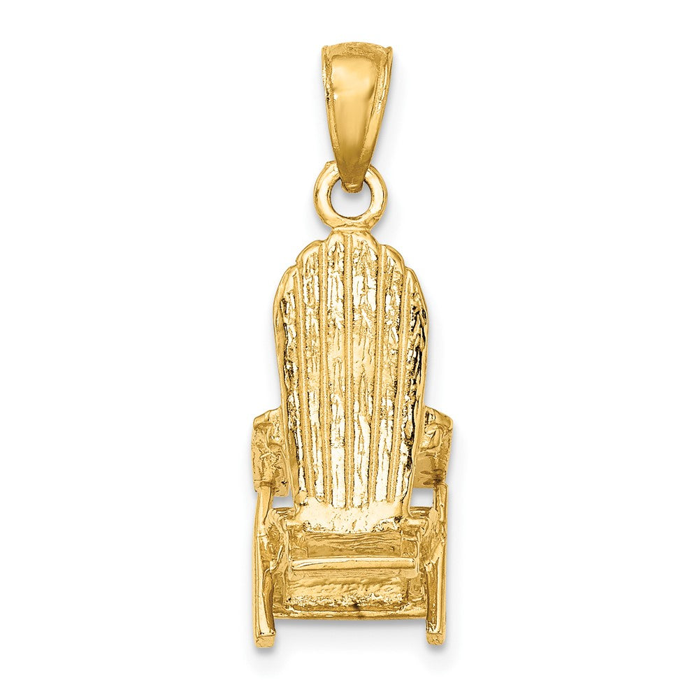 14K Gelbgold 3-D-Strandstuhl-Charm