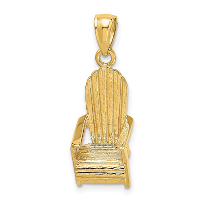 14K Gelbgold 3-D-Strandstuhl-Charm