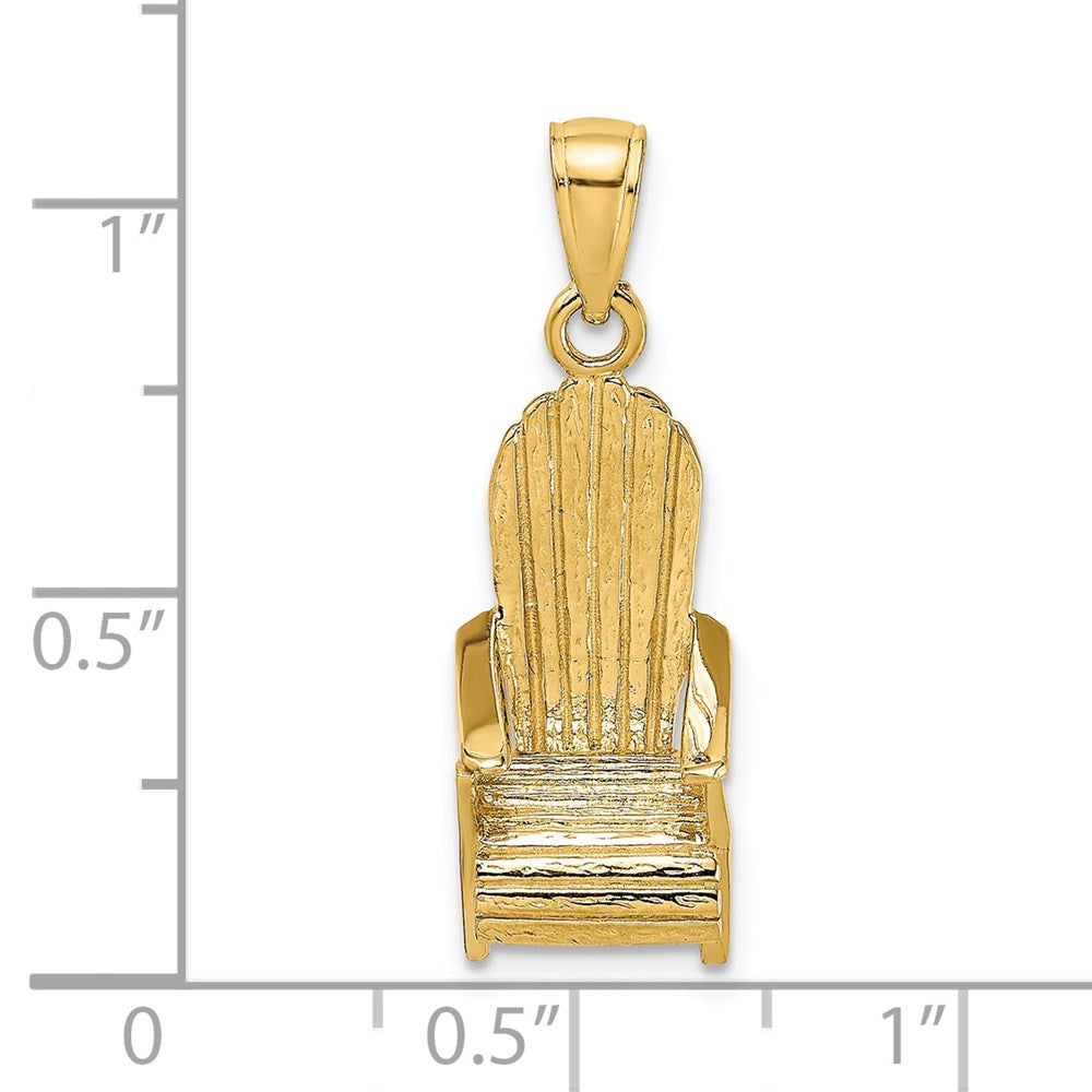 14K Gelbgold 3-D-Strandstuhl-Charm