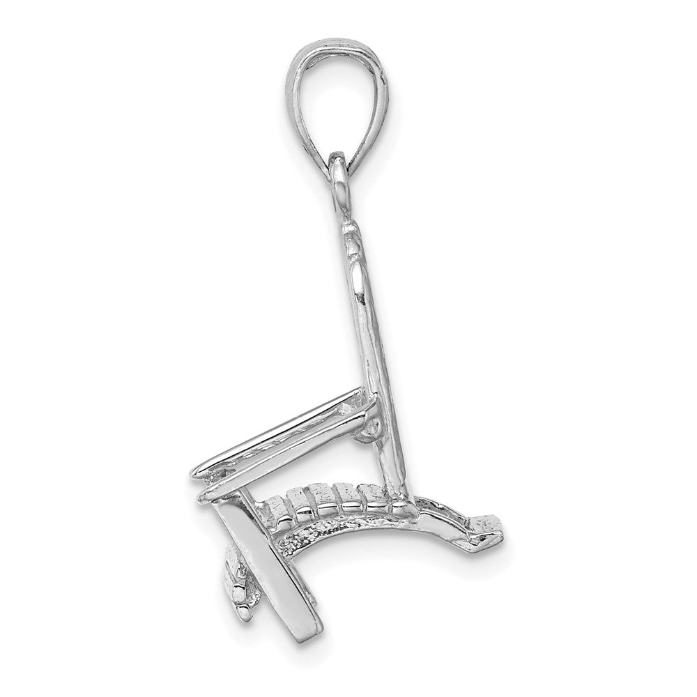 14K Weißgold 3-D-Strandstuhl-Charm