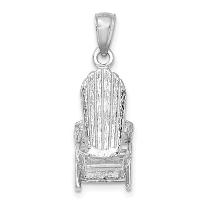 14K Weißgold 3-D-Strandstuhl-Charm