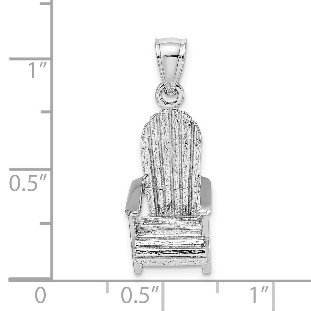 14K Weißgold 3-D-Strandstuhl-Charm