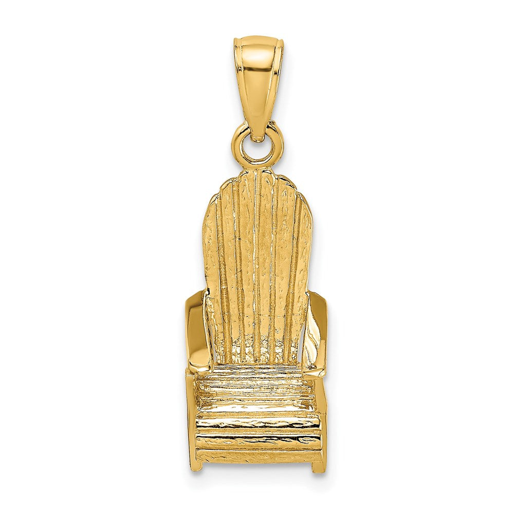 14K Gelbgold 3-D-Strandstuhl-Charm