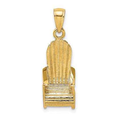 14K Gelbgold 3-D-Strandstuhl-Charm