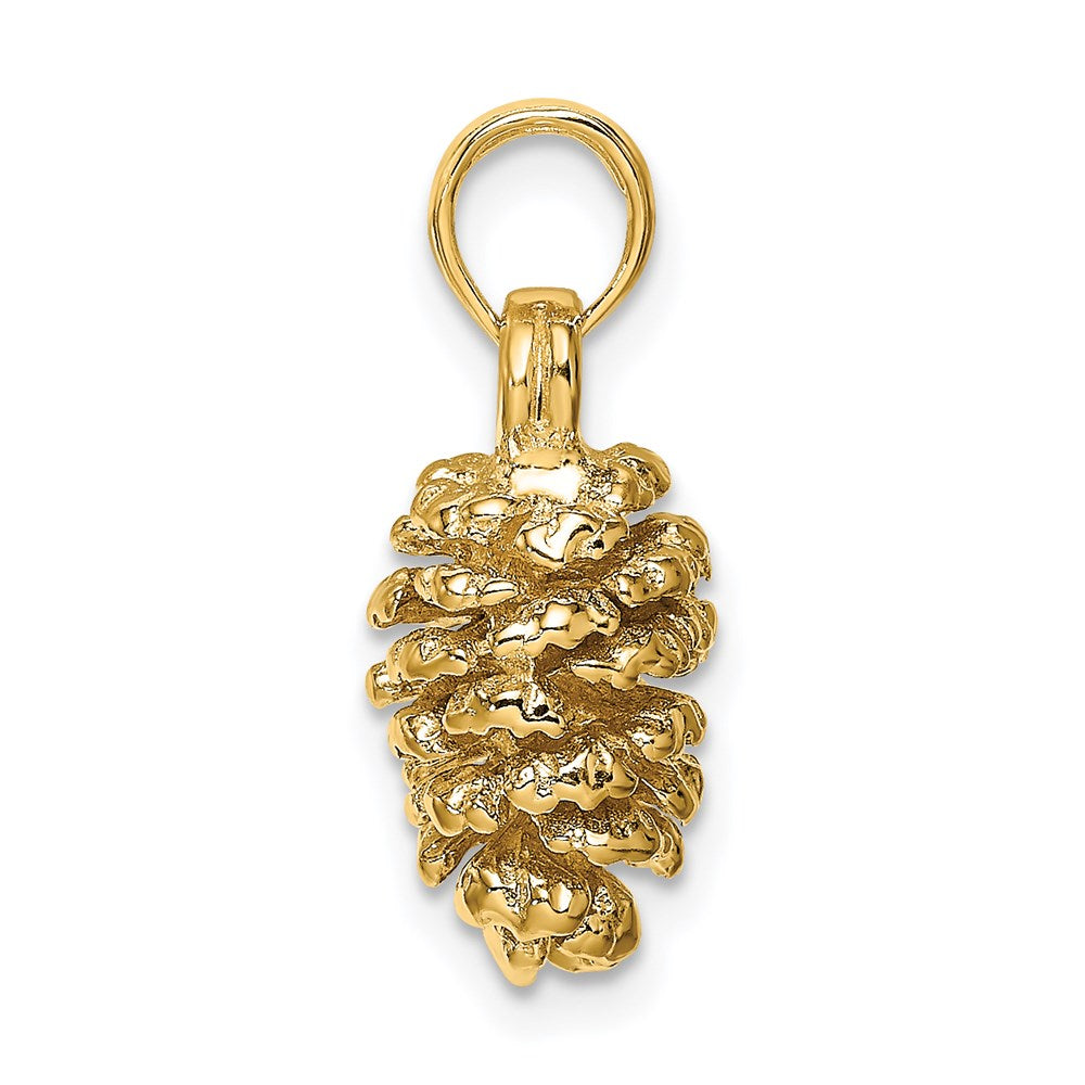 14K Gelbgold 3D-Tannenzapfen-Charm