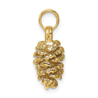14K Gelbgold 3D-Tannenzapfen-Charm