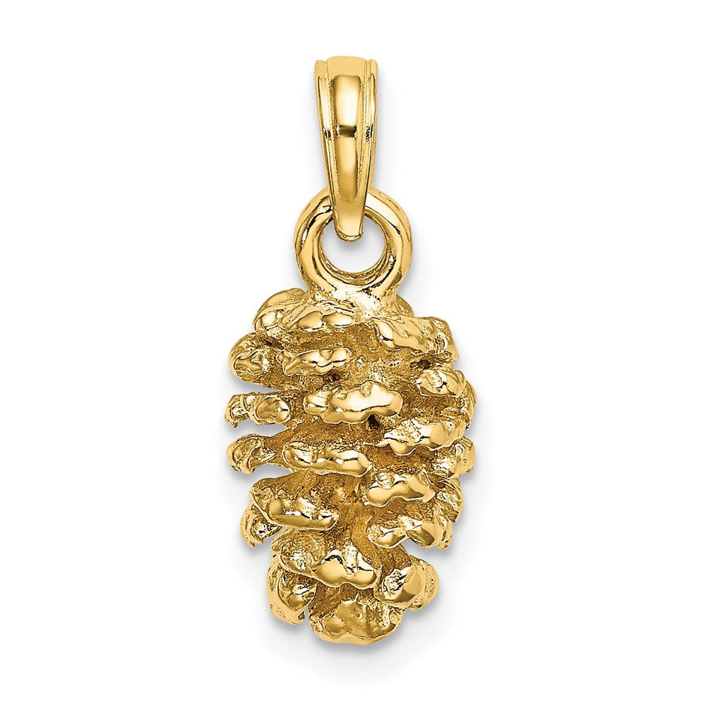 14K Gelbgold 3D-Tannenzapfen-Charm
