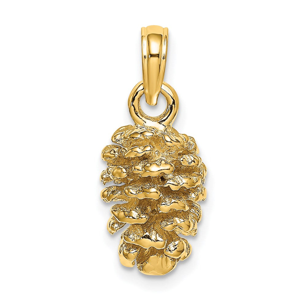 14K Gelbgold 3D-Tannenzapfen-Charm