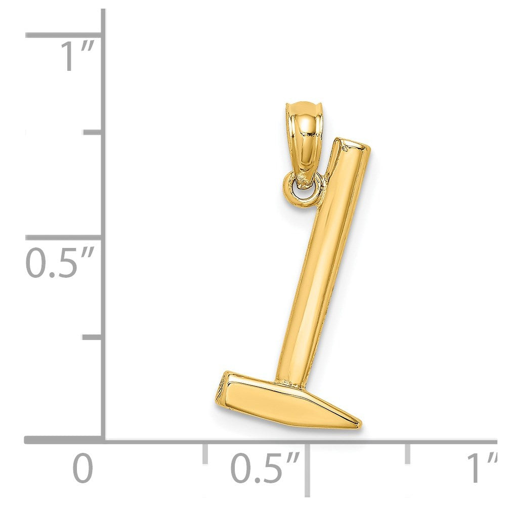 14K Gelbgold 3-D Hammer-Charm