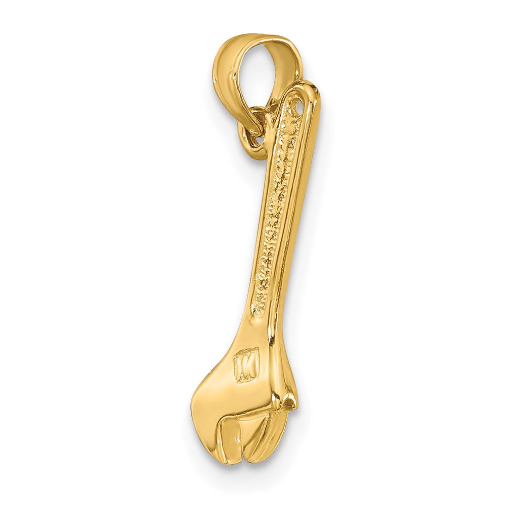 14K Gelbgold 3-d Verstellbar Wrench Charm