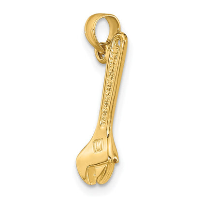 14K Gelbgold 3-d Verstellbar Wrench Charm