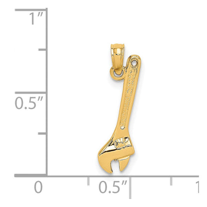 14K Gelbgold 3-d Verstellbar Wrench Charm