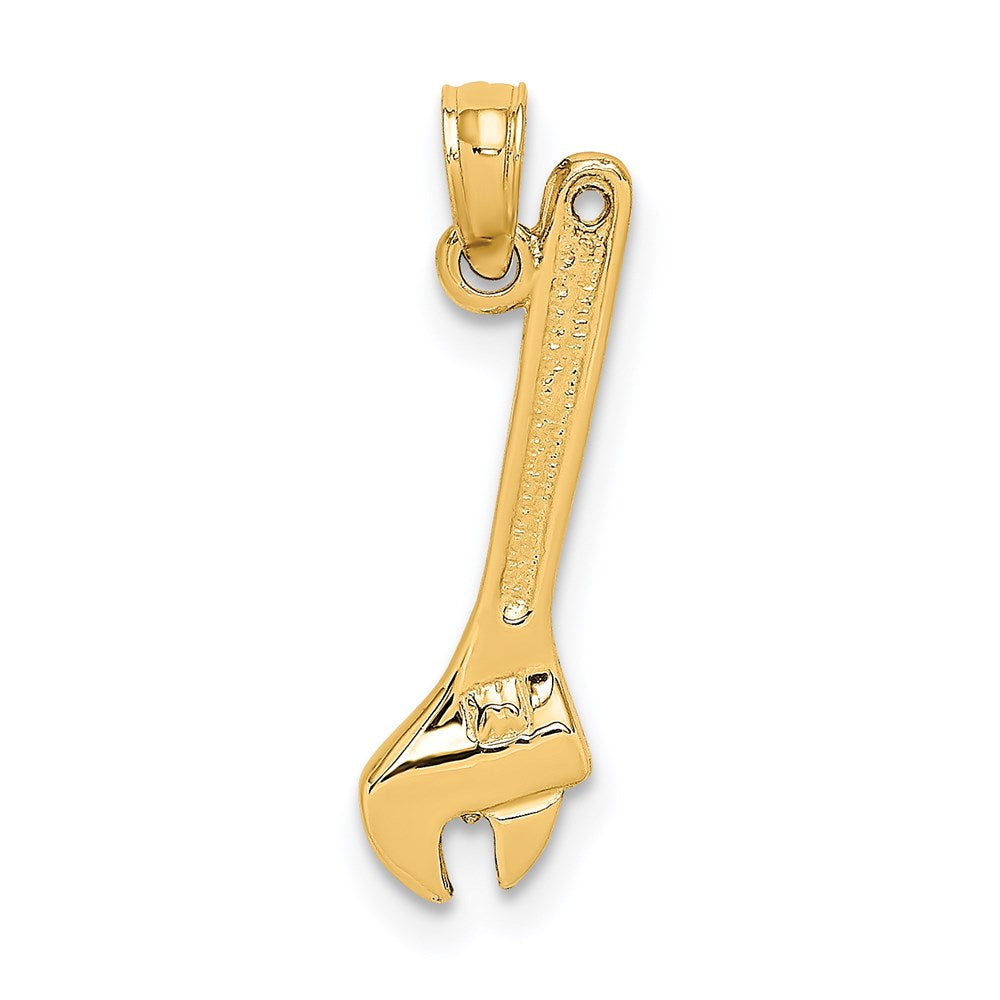 14K Gelbgold 3-d Verstellbar Wrench Charm