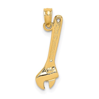 14K Gelbgold 3-d Verstellbar Wrench Charm