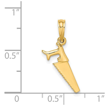14K Gelbgold 3-d Saw Charm