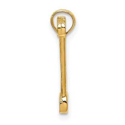 14K Gelbgold 3-d Doppelt Offen-ended Wrench Charm
