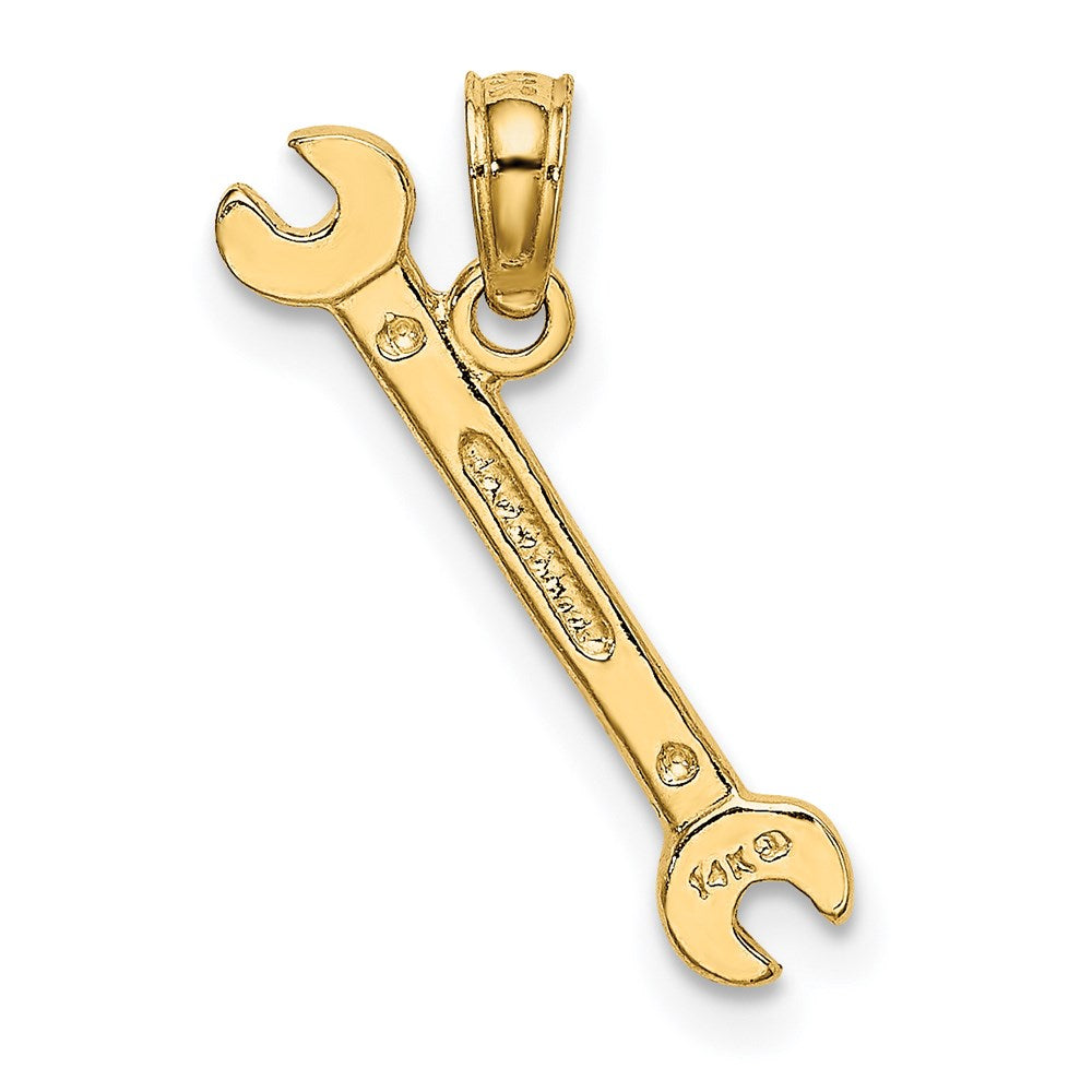 14K Gelbgold 3-d Doppelt Offen-ended Wrench Charm