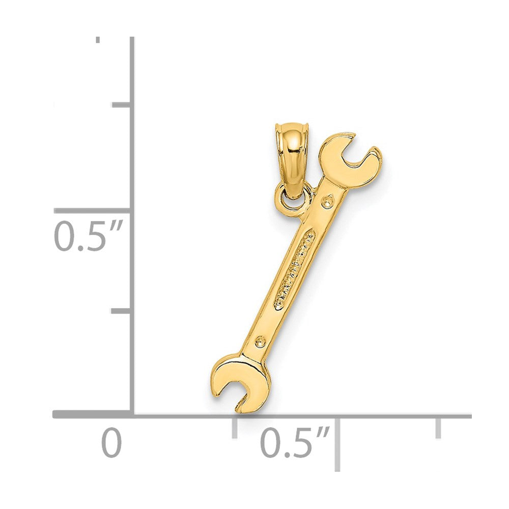 14K Gelbgold 3-d Doppelt Offen-ended Wrench Charm