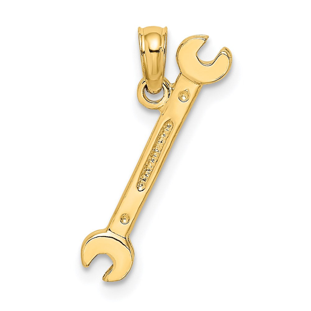 14K Gelbgold 3-d Doppelt Offen-ended Wrench Charm