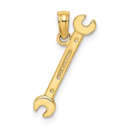 14K Gelbgold 3-d Doppelt Offen-ended Wrench Charm