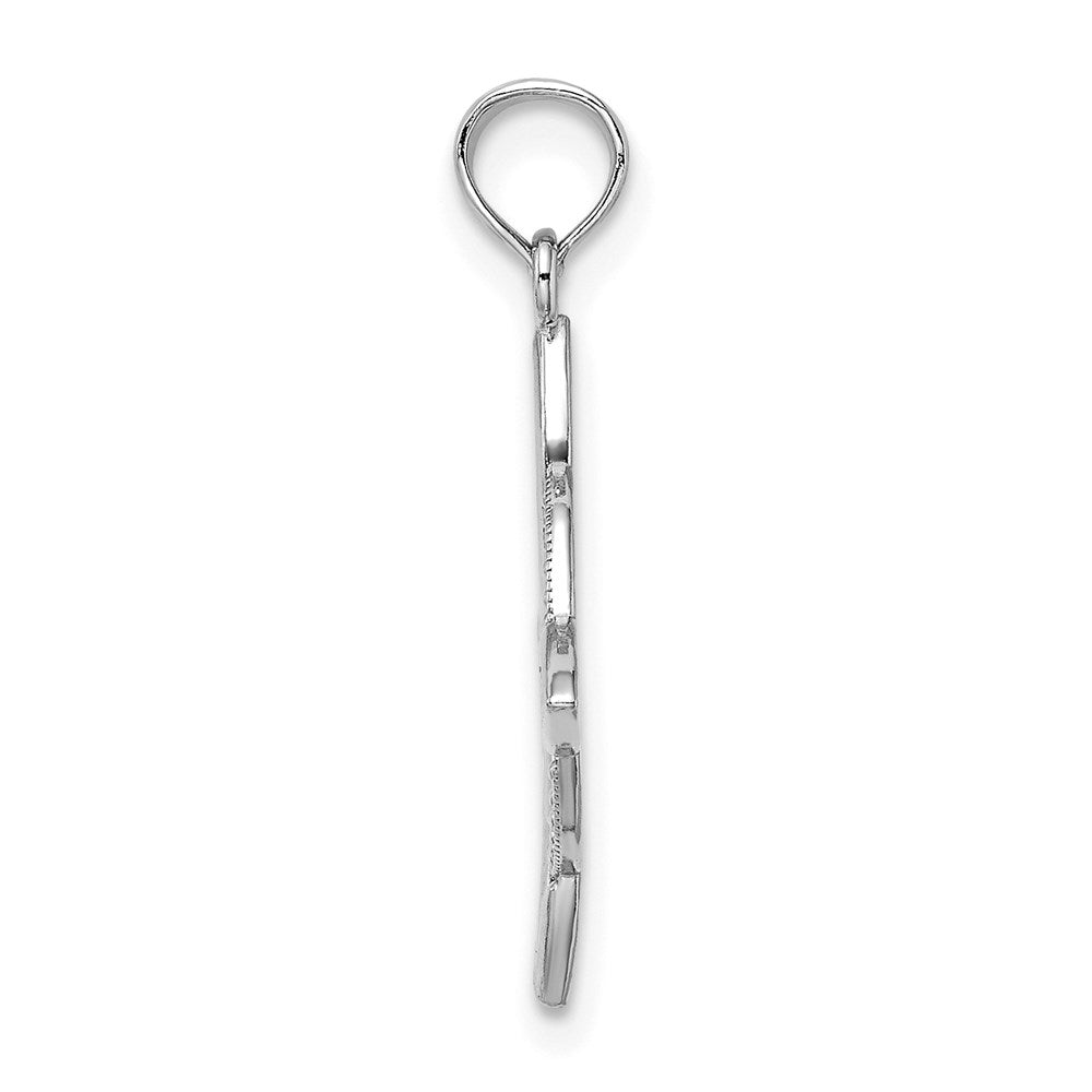 14K Weißgold Klein Keltisch Memoire Knoten Charm