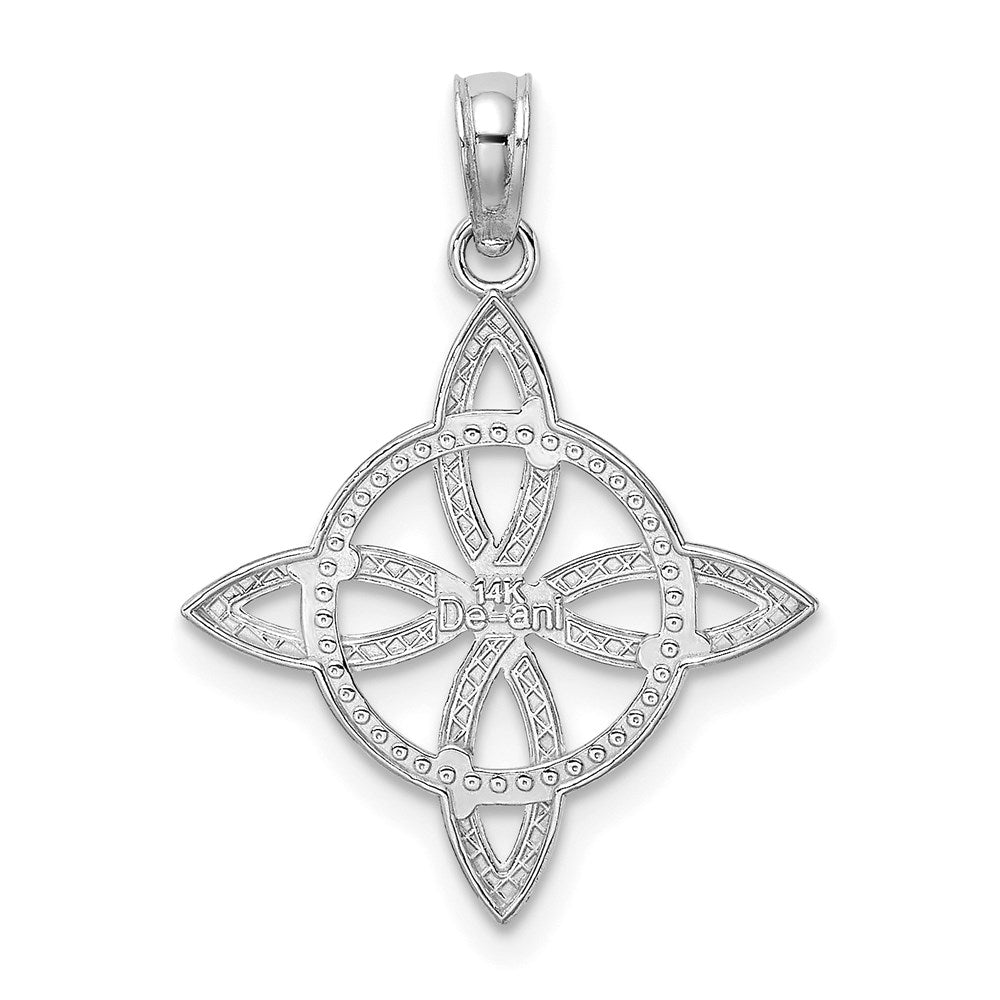 14K Weißgold Klein Keltisch Memoire Knoten Charm