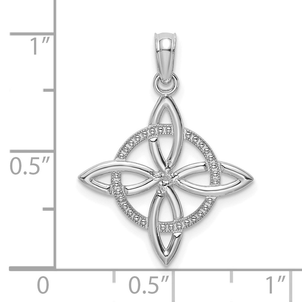 14K Weißgold Klein Keltisch Memoire Knoten Charm