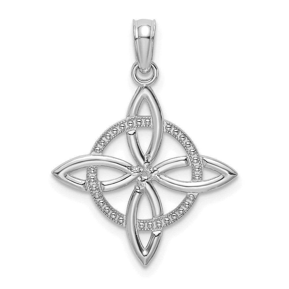 14K Weißgold Klein Keltisch Memoire Knoten Charm