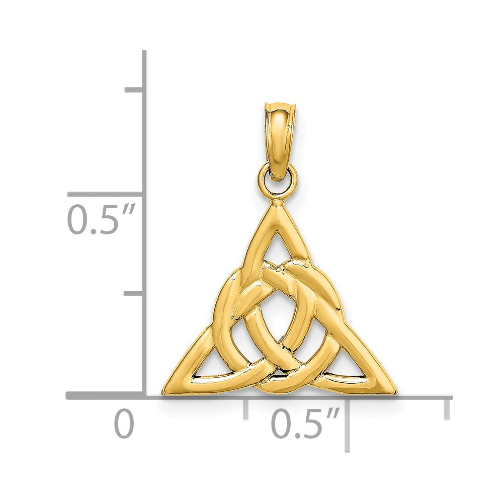 14K Gelbgold Klein Keltisch Dreifaltigkeit Knoten Charm