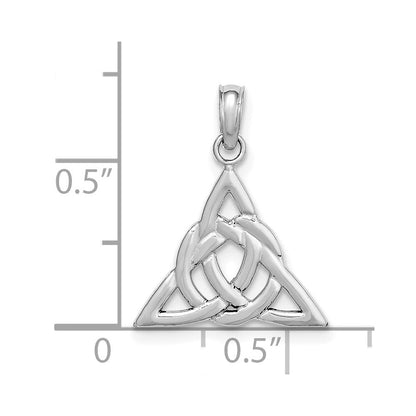 14K Weißgold Keltisch Dreifaltigkeit Knoten Charm