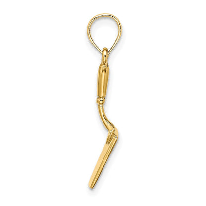 14K Gelbgold 3-d Concrete Tool Spatula Charm