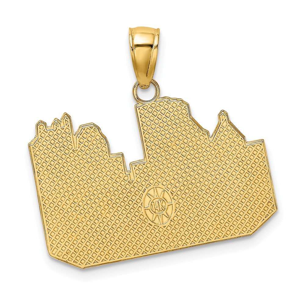 14K Gelbgold Charm mit Pittsburgh-Skyline