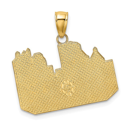 14K Gelbgold Charm mit Pittsburgh-Skyline
