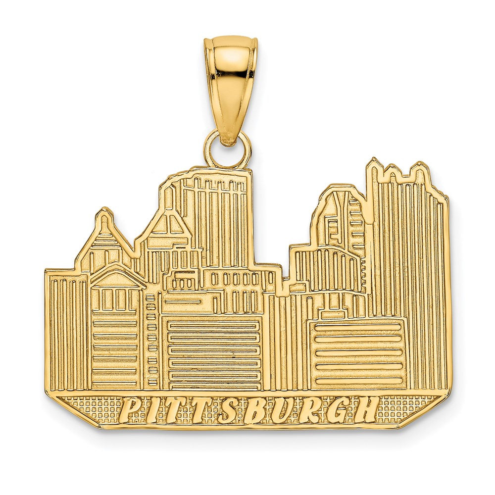 14K Gelbgold Charm mit Pittsburgh-Skyline