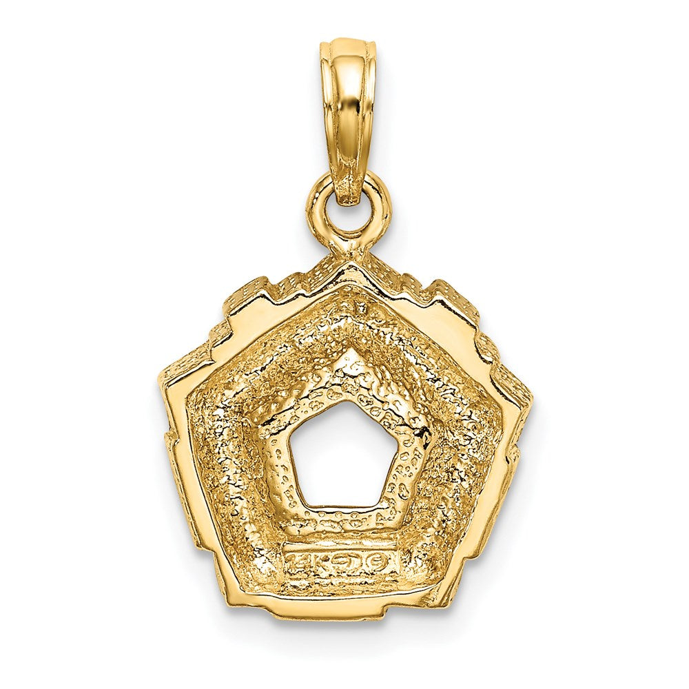 14K Gelbgold 3D-Charm „Pentagon-Übersicht Arlington VA, Vereinigte Staaten“