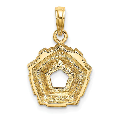 14K Gelbgold 3D-Charm „Pentagon-Übersicht Arlington VA, Vereinigte Staaten“