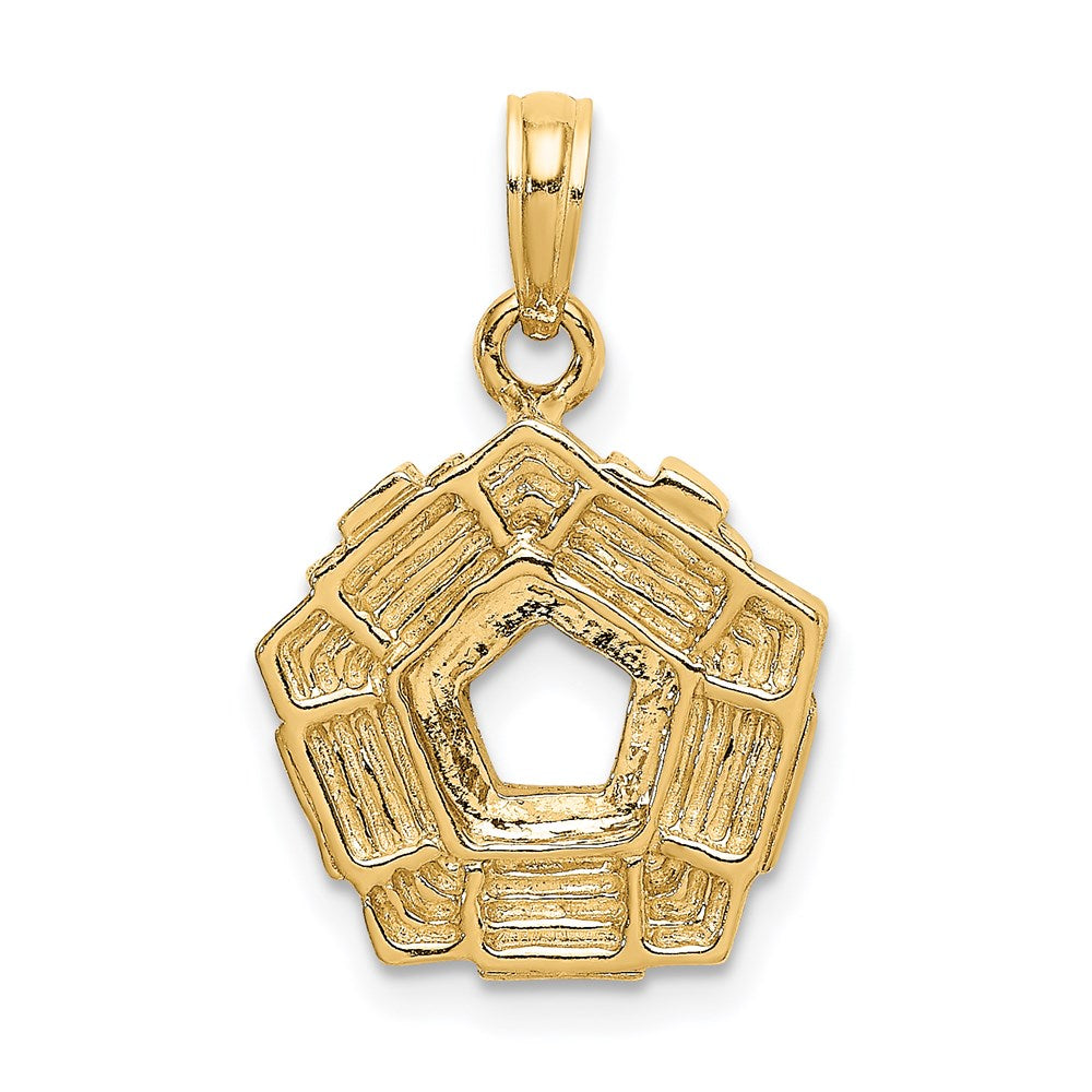 14K Gelbgold 3D-Charm „Pentagon-Übersicht Arlington VA, Vereinigte Staaten“